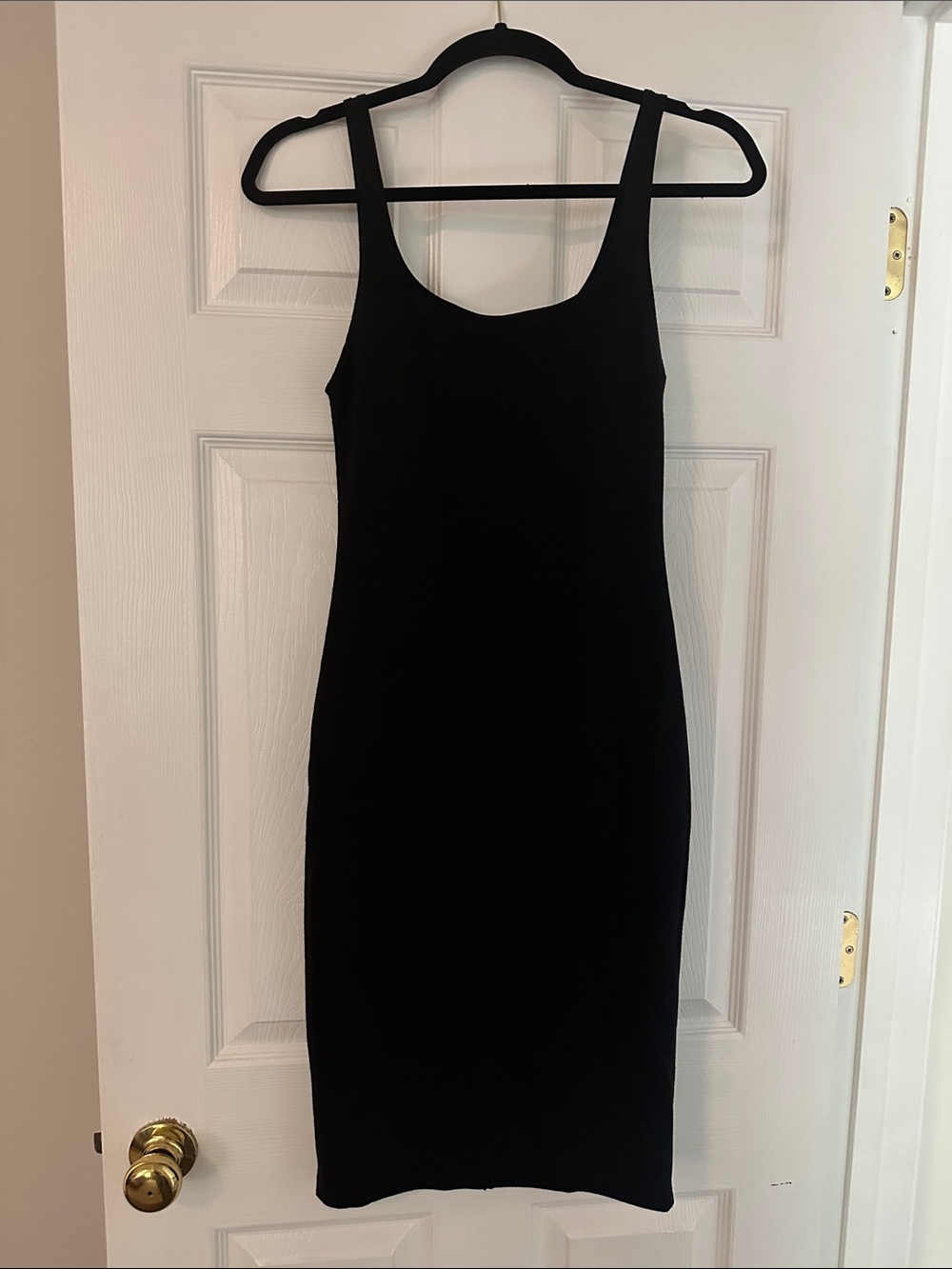 Zara Black Sleeveless Midi Bodycon Dress